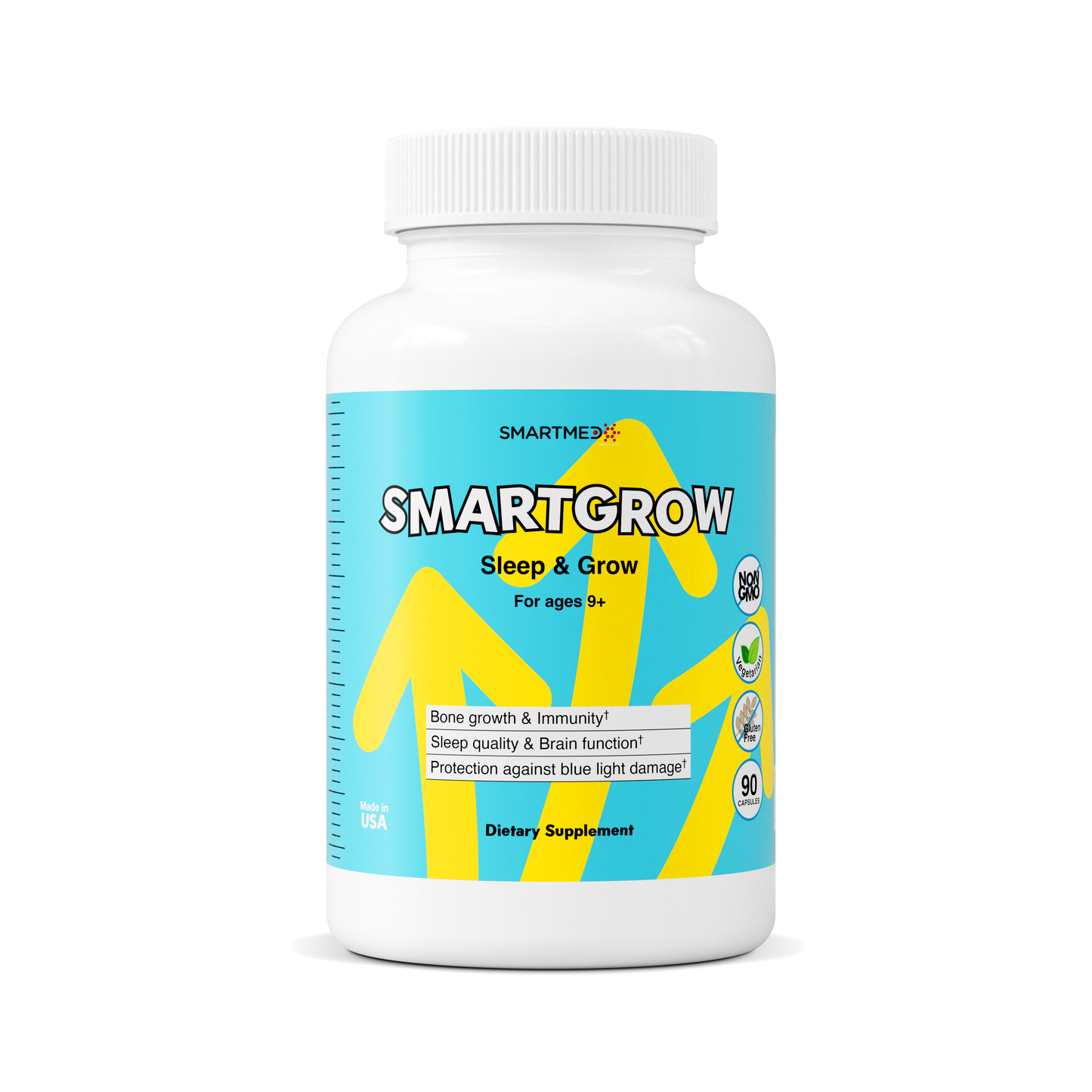 SMARTGROW 5-in-1 Maximum Height Growth Vitamins - Sleep Aid, Immunity Support, Eye Health, Brain Function