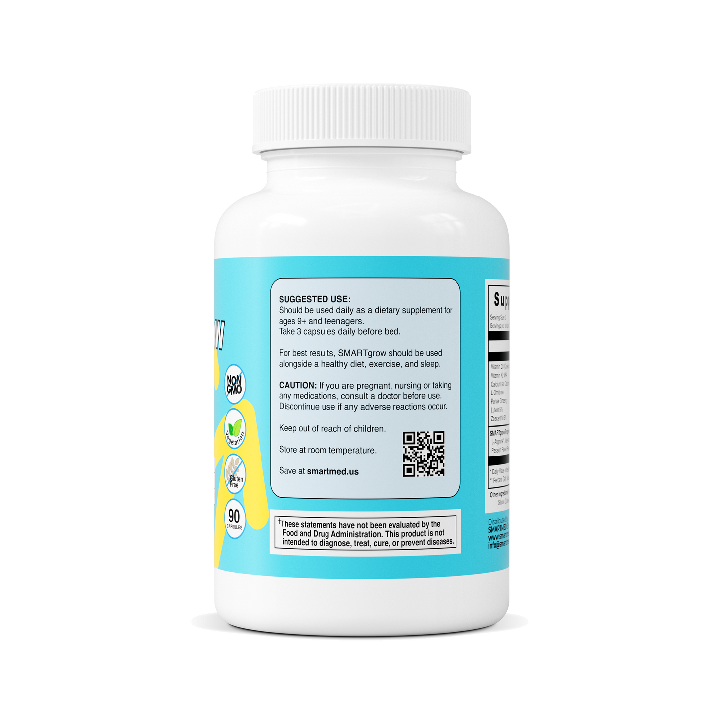 SMARTGROW 5-in-1 Maximum Height Growth Vitamins - Sleep Aid, Immunity Support, Eye Health, Brain Function