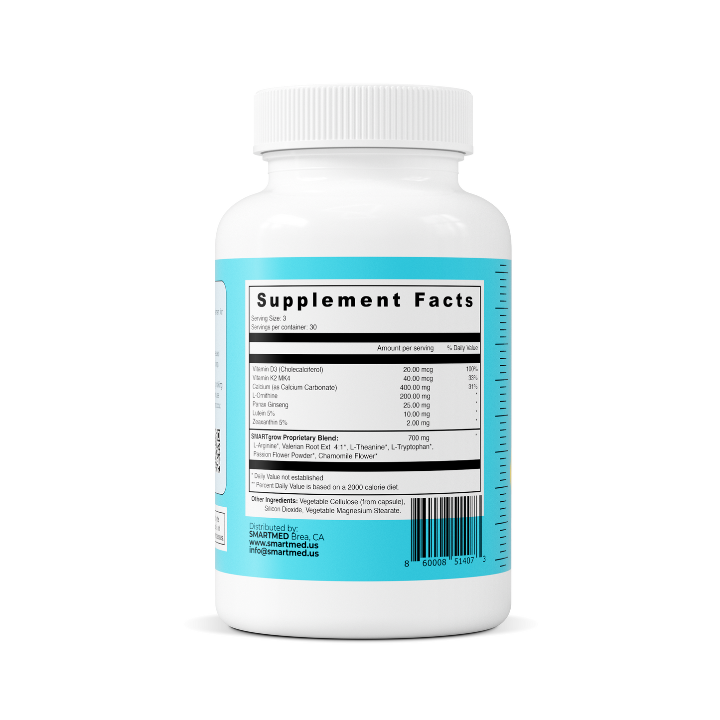SMARTGROW 5-in-1 Maximum Height Growth Vitamins - Sleep Aid, Immunity Support, Eye Health, Brain Function