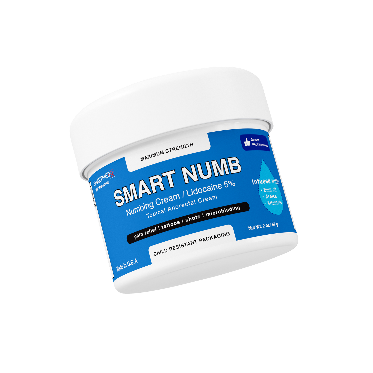 SMART Numb - Topical Numbing Cream for Tattoos, Pain, Cosmetic Procedures