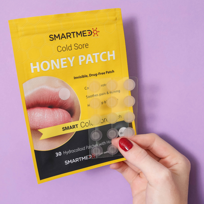 SMARTMED Cold Sore Patch Trio – 78 Count Invisible Hydrocolloid Cold Sore Patches with Honey & Lemon Balm – Ultra Thin Fever Blister Cover for Lips