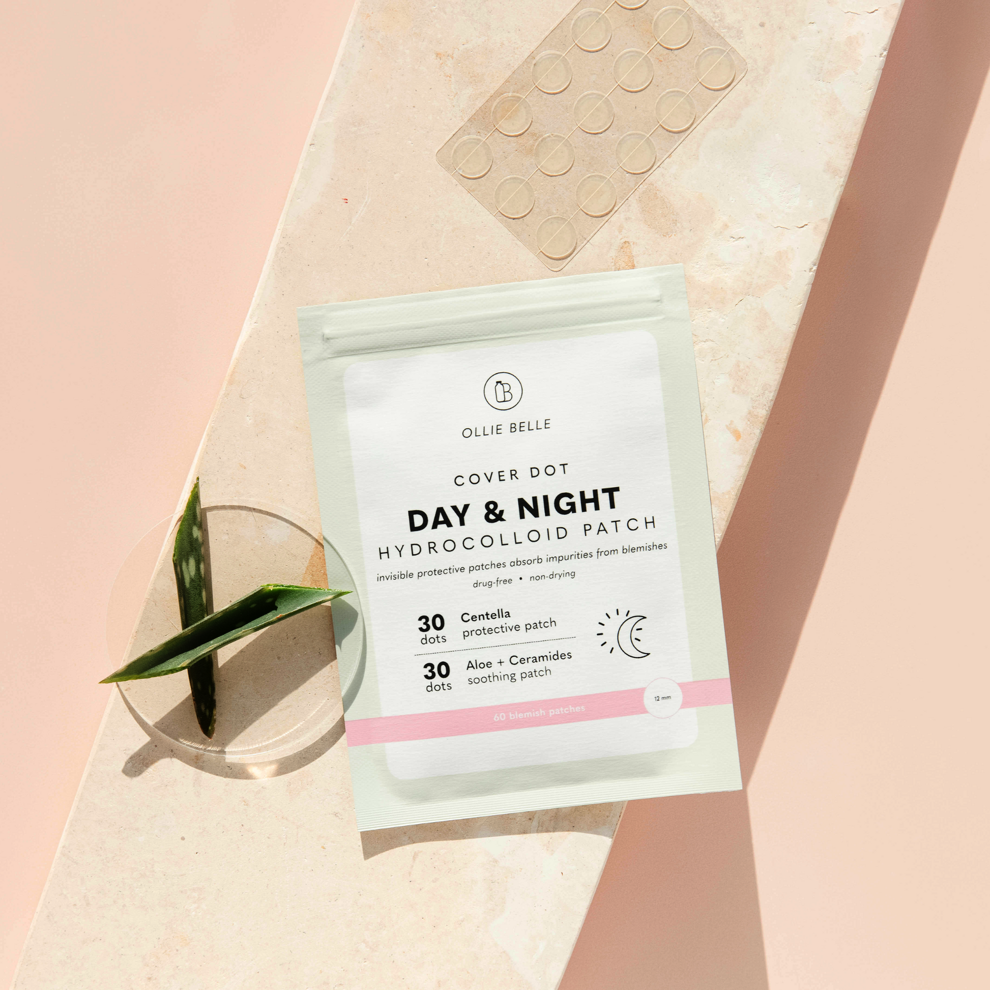 Acne Patches Cover Dot Day & Night Hydrocolloid Patch with Aloe & Centella 60 Patches