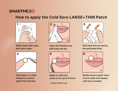 How to apply the Cold Sore Ultra Thin Large Patch Directions