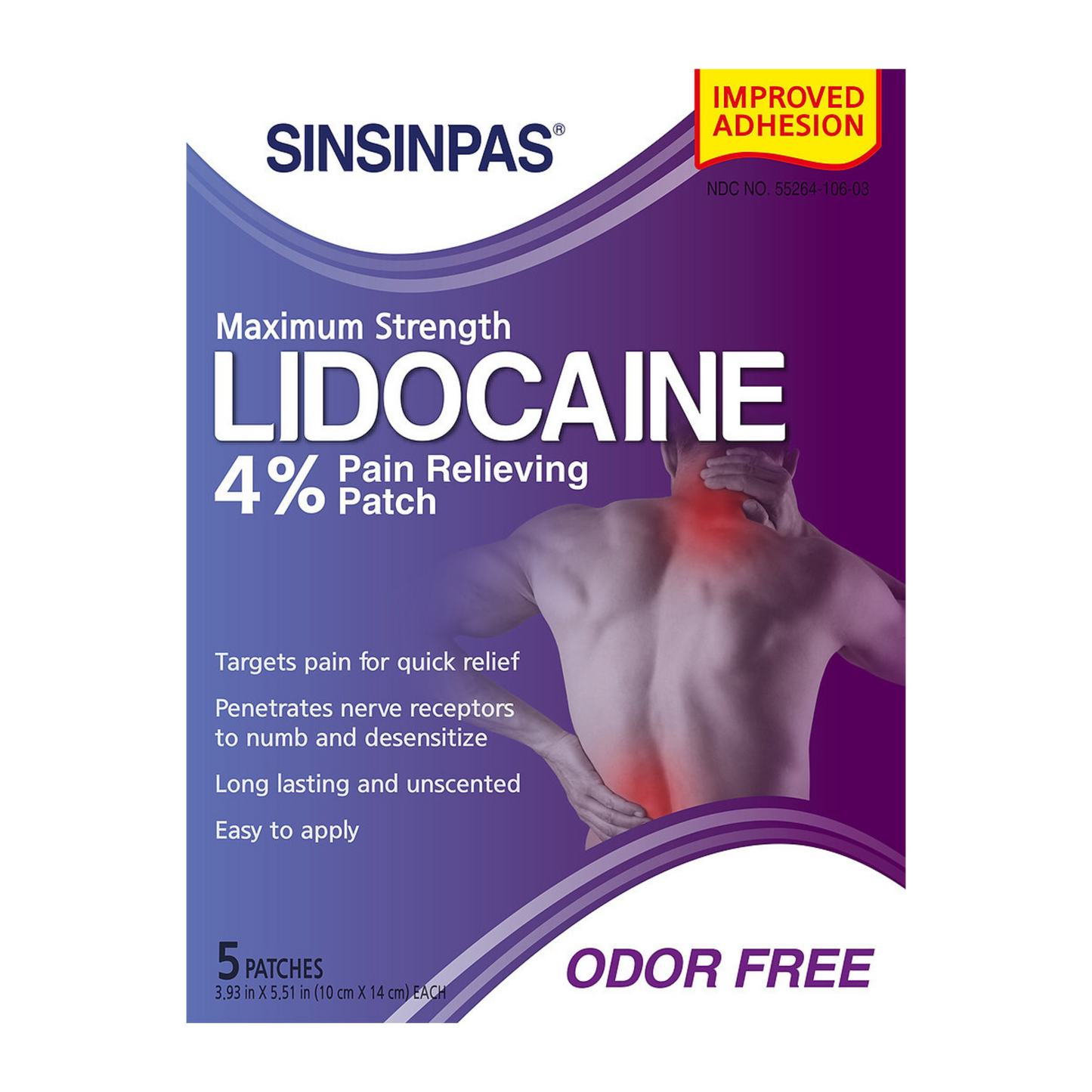 SINSINPAS LIDOCAINE 4%Pain Relief Patch