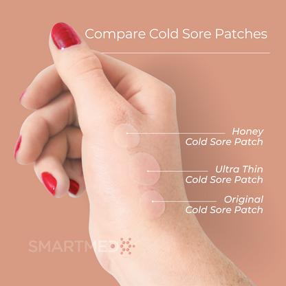 SMARTMED Cold Sore Patch Trio – 78 Count Invisible Hydrocolloid Cold Sore Patches with Honey & Lemon Balm – Ultra Thin Fever Blister Cover for Lips