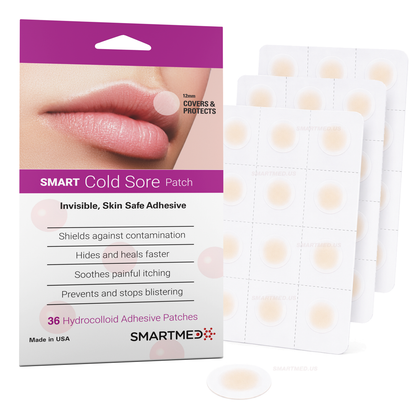 SMART Cold Sore Patch Duo | 12mm + 15mm Hydrocolloid Patches
