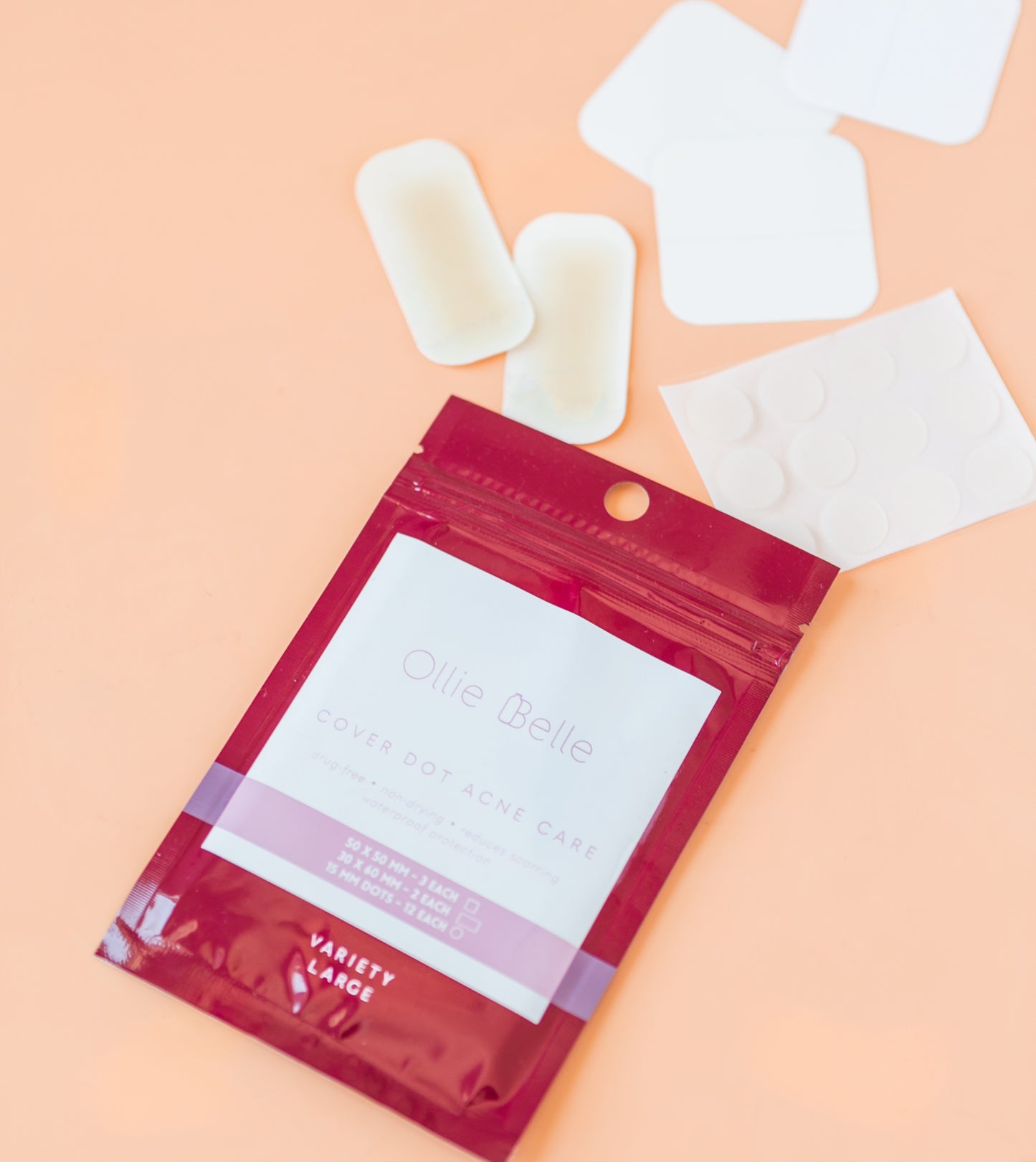 Cover Dot Acne Care (17 Count) - Variety Size Hydrocolloid Acne Patch for Face, Back, Chin & Cheeks - Large Pimple Stickers