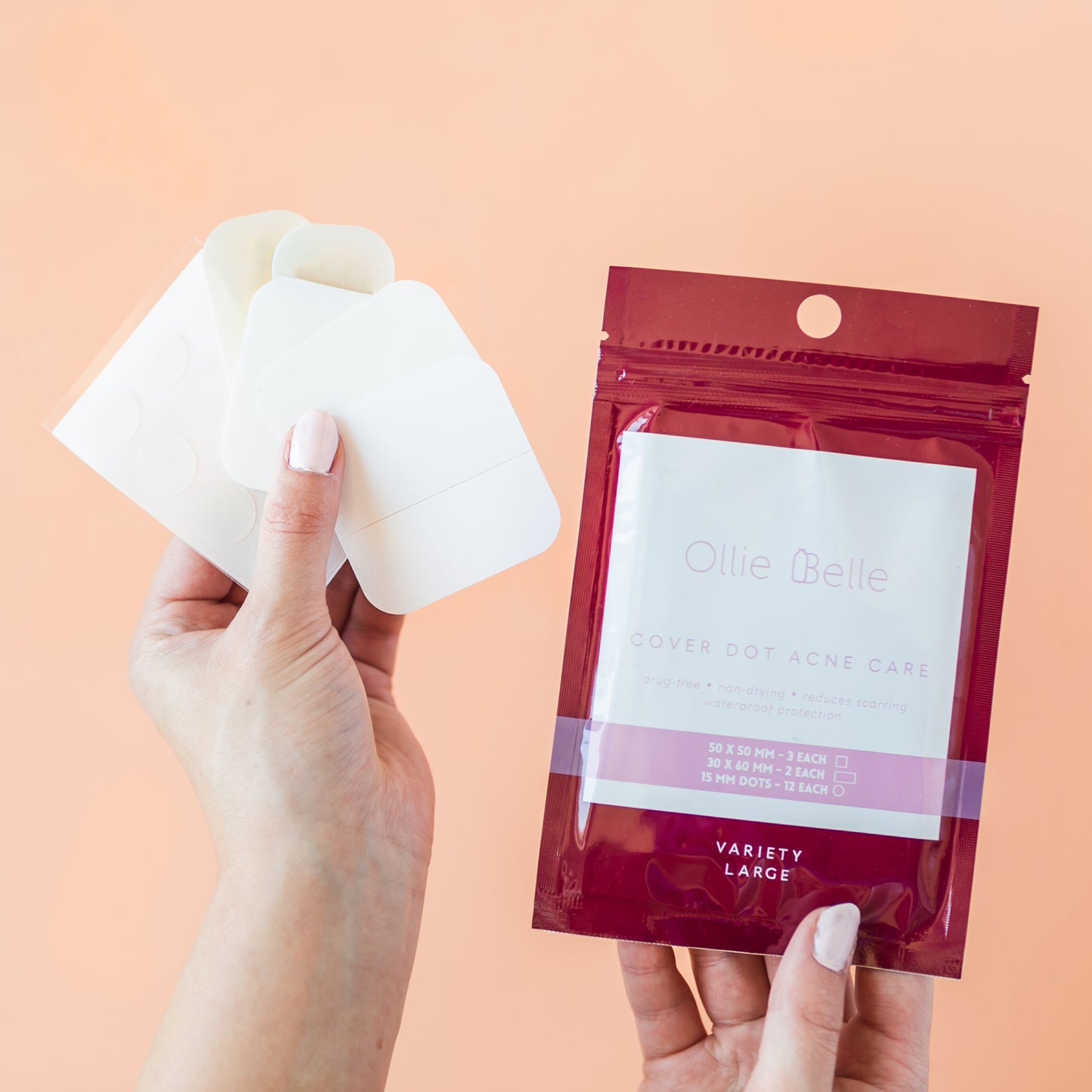 Cover Dot Acne Care (17 Count) - Variety Size Hydrocolloid Acne Patch for Face, Back, Chin & Cheeks - Large Pimple Stickers