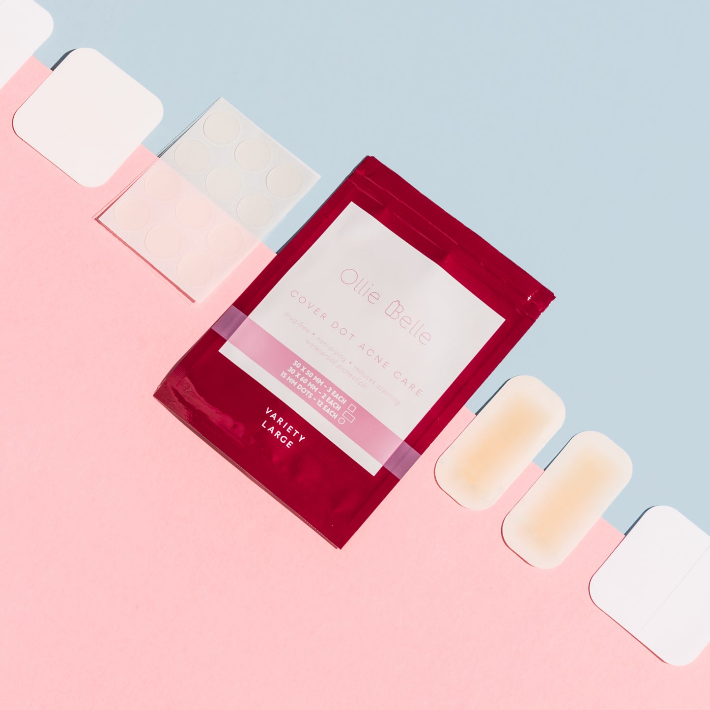 Cover Dot Acne Care (17 Count) - Variety Size Hydrocolloid Acne Patch for Face, Back, Chin & Cheeks - Large Pimple Stickers