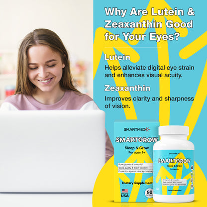 SmartGrow Growth Support Capsules | Supports Healthy Growth, Bone Strength & Sleep Supplement for Teens