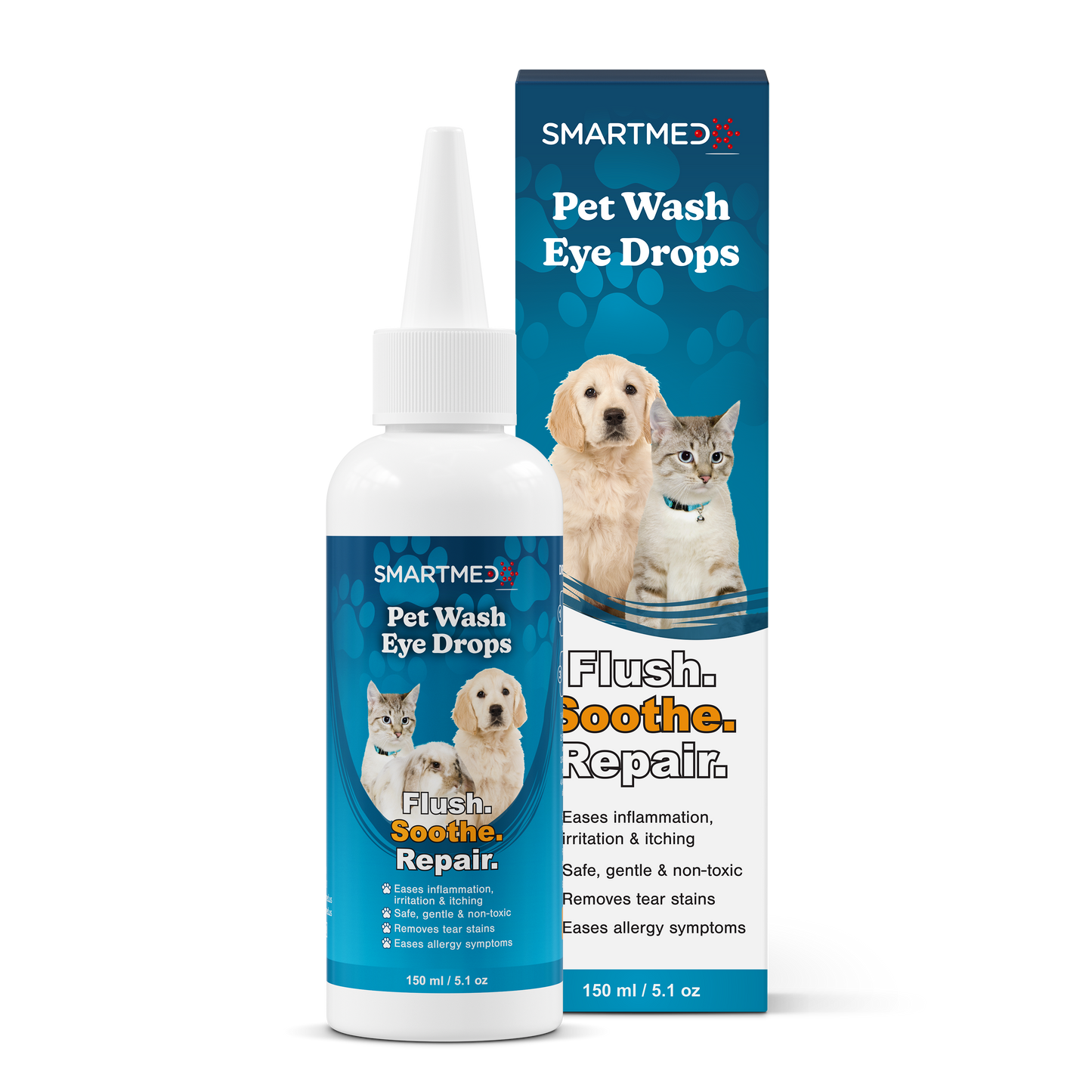 Pet Antimicrobial Eye Wash - Soothes, Relieves, Cleans, Hydrates 5.1 oz