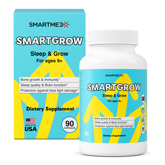 SMARTGROW 5-in-1 Maximum Height Growth Vitamins - Sleep Aid, Immunity Support, Eye Health, Brain Function