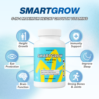 SmartGrow Growth Support Capsules | Supports Healthy Growth, Bone Strength & Sleep Supplement for Teens