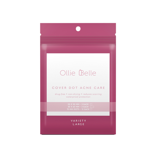 Cover Dot Acne Care (17 Count) - Variety Size Hydrocolloid Acne Patch for Face, Back, Chin & Cheeks - Large Pimple Stickers