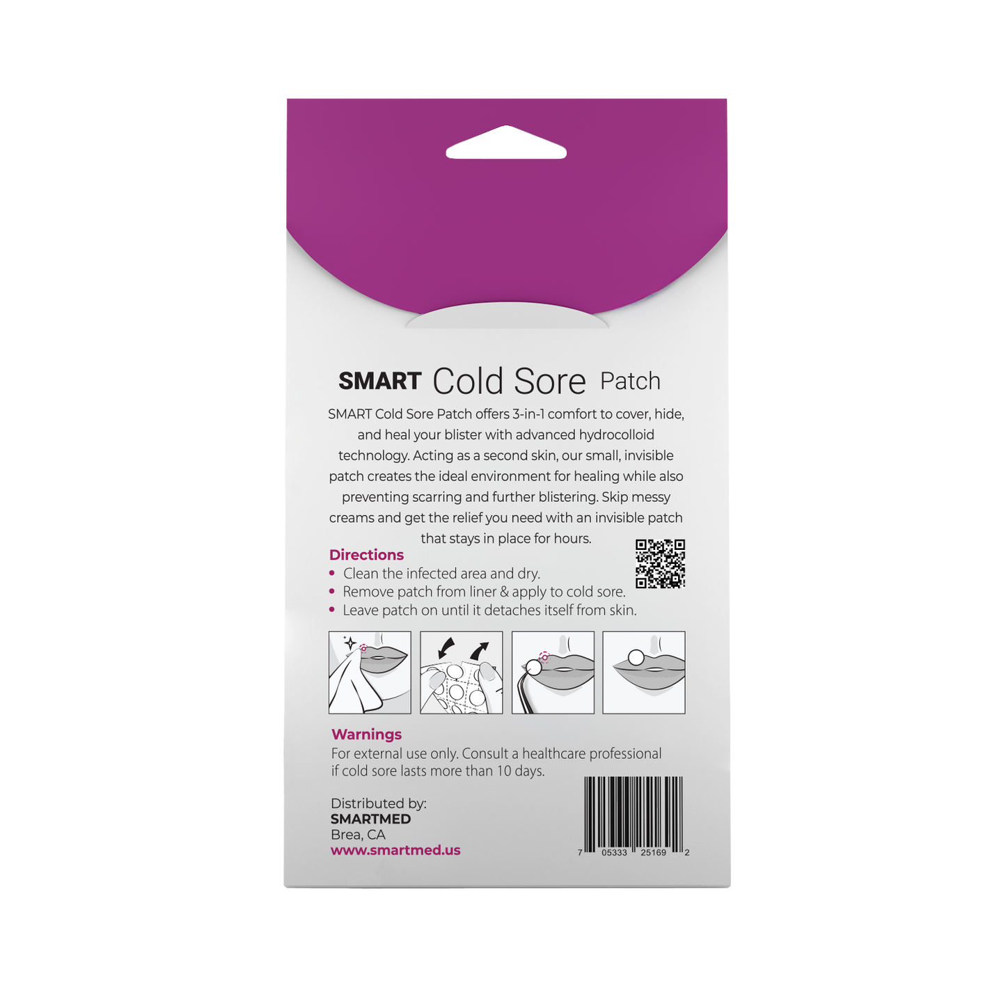 SMART Cold Sore Patch Duo (60 Patches) – 15mm Large + 12mm Original | Ultra-Thin Hydrocolloid Covers for Lip Protection, Discreet