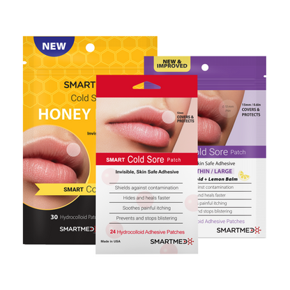 SMARTMED Cold Sore Patch Trio | 78 Hydrocolloid Patches for Different Cold Sore Sizes