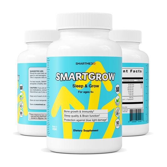 SmartGrow Growth Support Capsules | Supports Healthy Growth, Bone Strength & Sleep Supplement for Teens