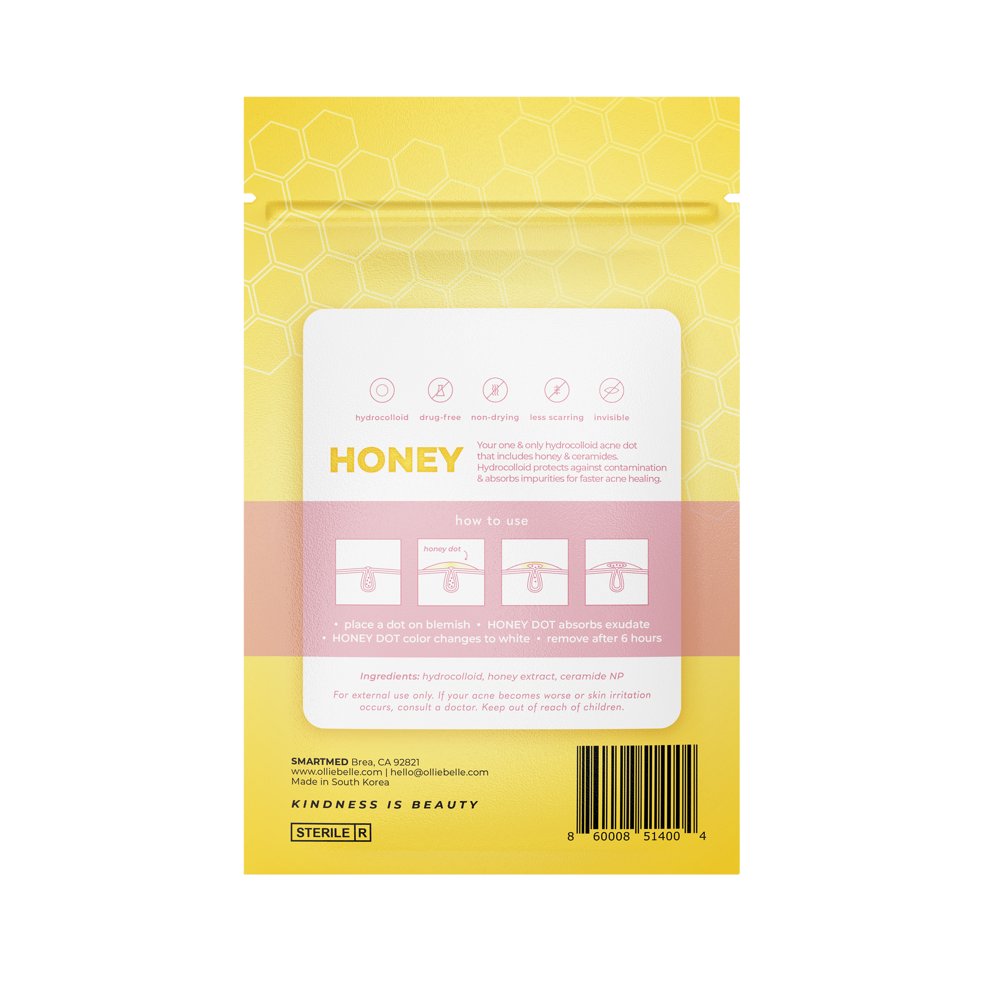 Cover Dot Honey Patch 48 Hydrocolloid Acne Patches Infused with Honey 2 Sizes 10mm and 12mm